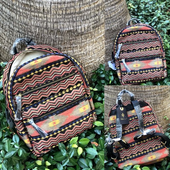 NEW Moda Luxe Tribal Ethnic Aztec Geometric Boho Gypsy Travel Backpacks Book Bag - Picture 3 of 11